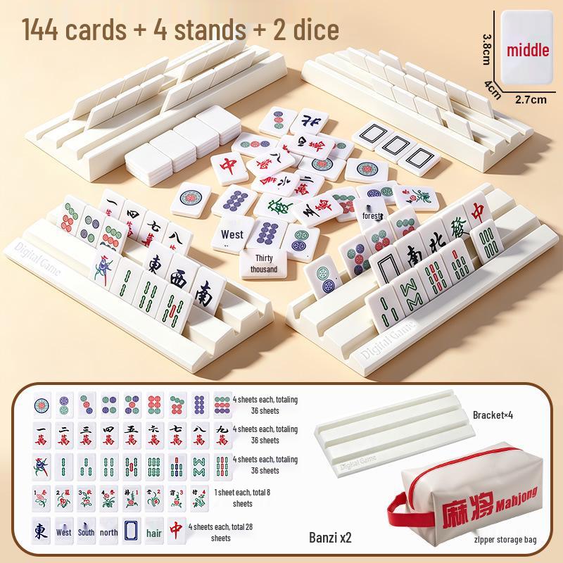 Compact Mahong Set: Travel-Friendly Hand-Rubbed Mini Tabletop Game for Home or Dorm - Educational and Stylish.