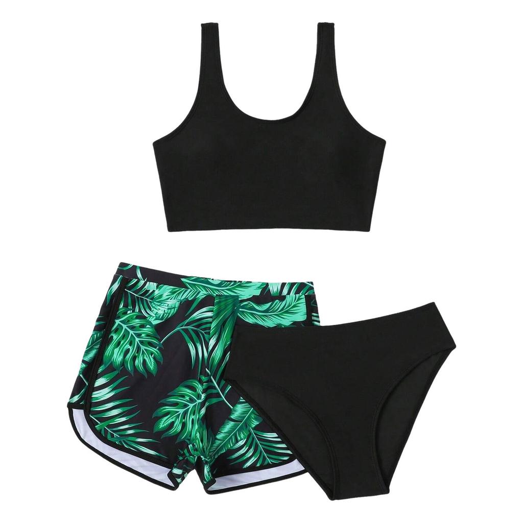 Summer Girls' Swimsuit Three-piece Split Swim Shorts Children's Printed Split Fashion Swimsuit