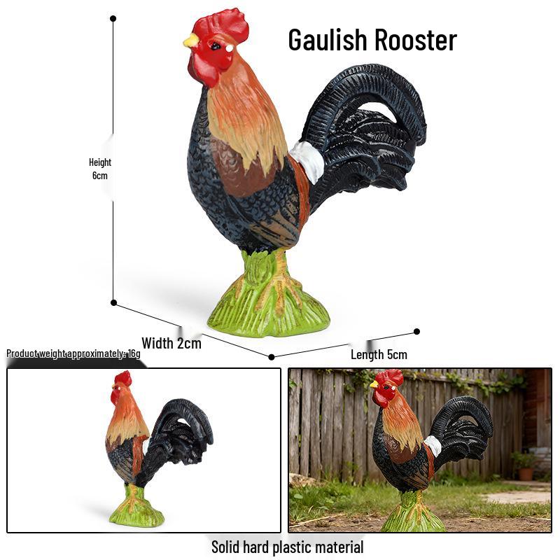 Children s Toy Rooster Figurine - Farm Animal Succulent Scene Ornament