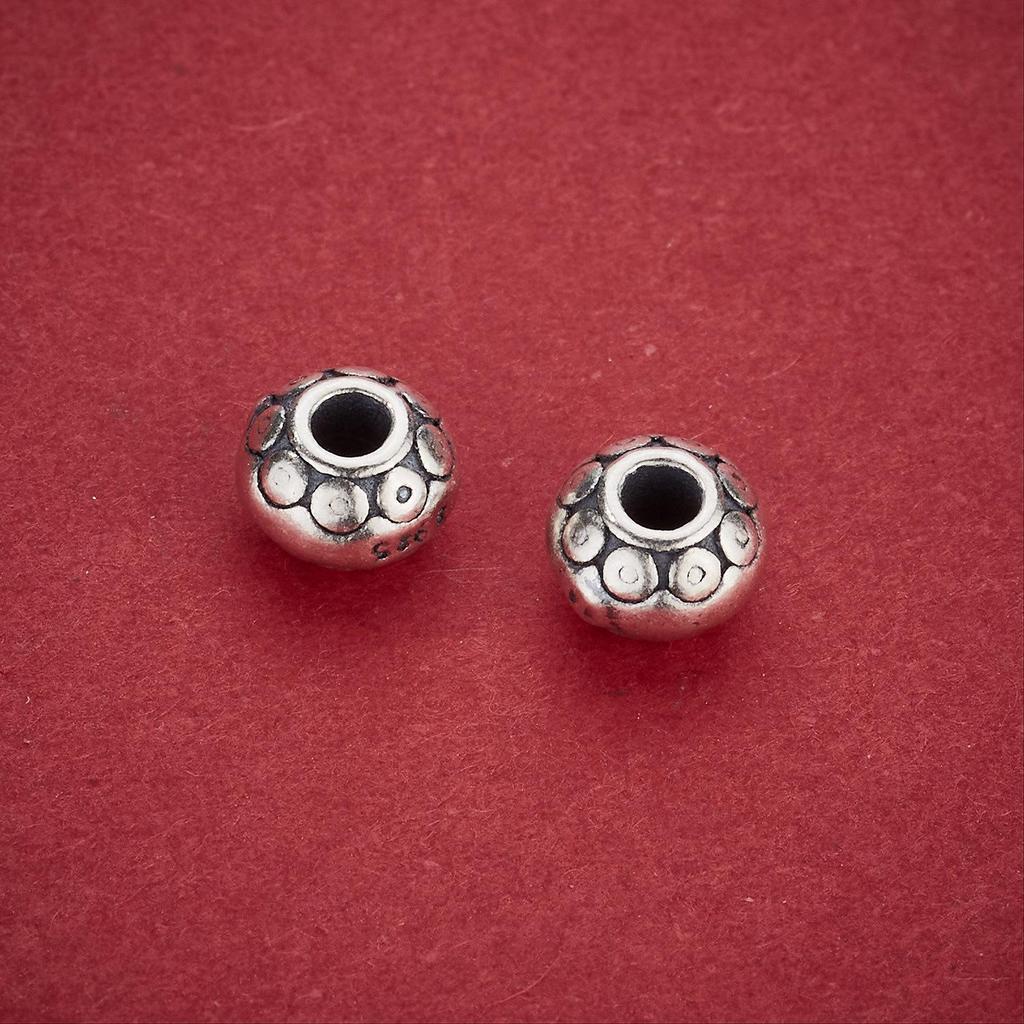 Retro S925 Sterling Silver Lantern Flying Saucer Spacer Beads for DIY Beading & Weaving Bracelets