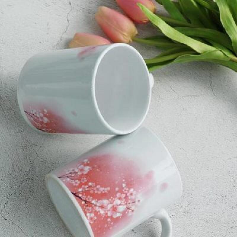 im991-Design Mug 2p-I Love Spring Cherry Blossom