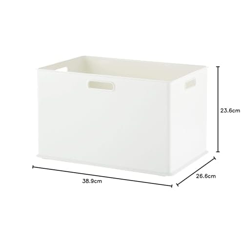 Sanka Inbox Storage Box, Large, White (38.9cm W X 26.6cm D X 23.6cm H), Fits Color Boxes Perfectly, Features 3-Way Handles, Stackable, Stylish, Drawer