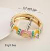 Elegante Bracciale Aperto a Contrasto di Colore per Donne Stilose