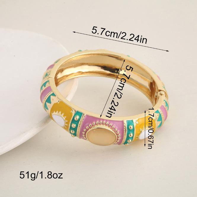 Elegante Bracciale Aperto a Contrasto di Colore per Donne Stilose
