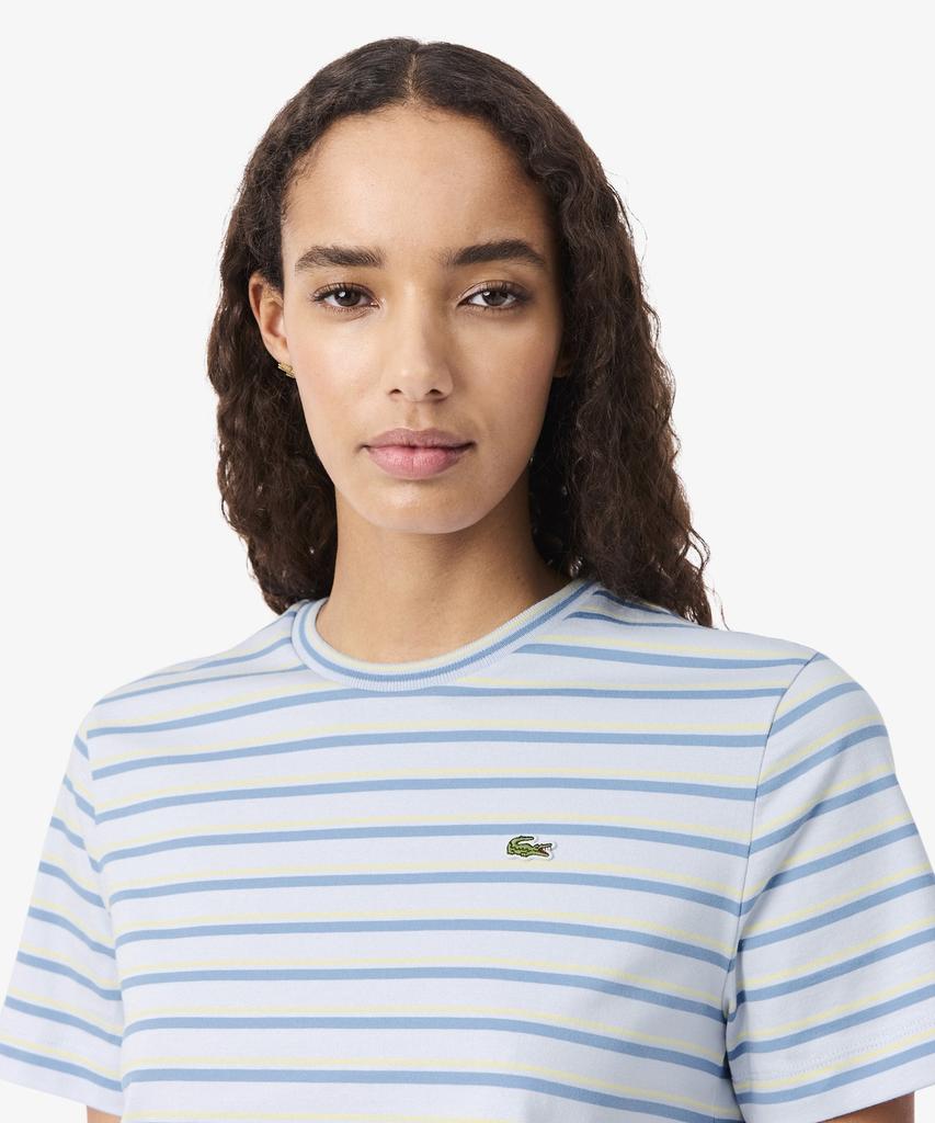 LACOSTE Women'S Multi-Stripe Short Sleeve T-Shirt Tf7574-56G 4Bi