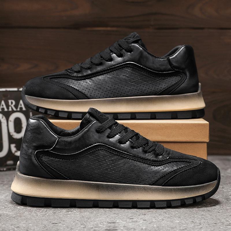 

Spring casual men s shoes 2025 new sneakers men s leather-faced Forrest Gump tide shoes thick-soled heightened dad shoes men 39