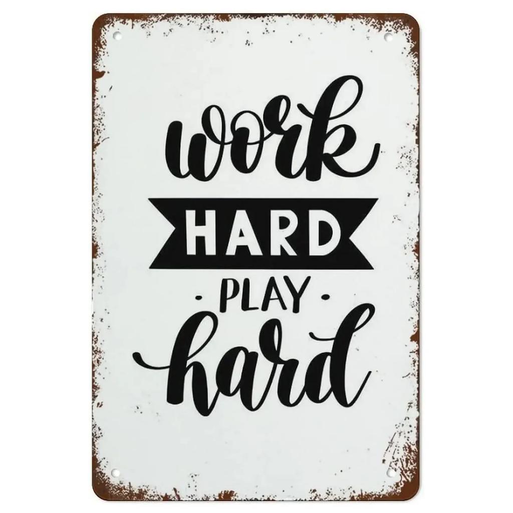 Hard Work Beats Talent Metal Tin Sign Wall Decoration Plaque Vintage Poster Iron Painting for Man Cave Home Cafe Garden Club Bar