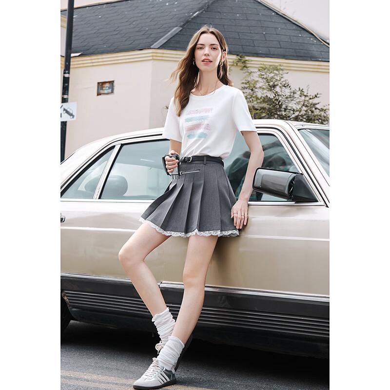 BETU Women's Embroidered Letter Short Sleeve T-shirt