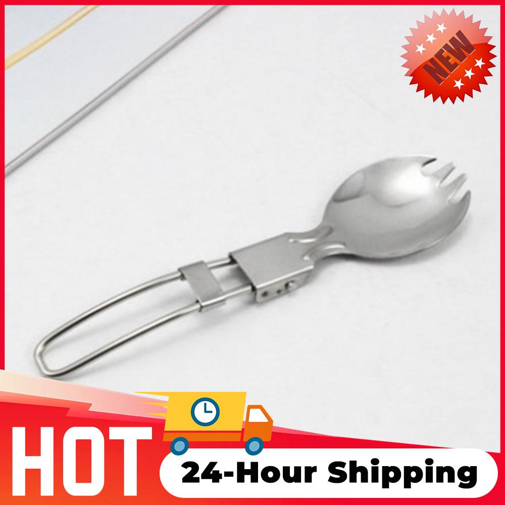 1-4PCS Camping Folding Cutlery Titanium Spoon Spork Outdoor Tableware Ultralight Camping Cookware Hiking Travel Flatware Spork