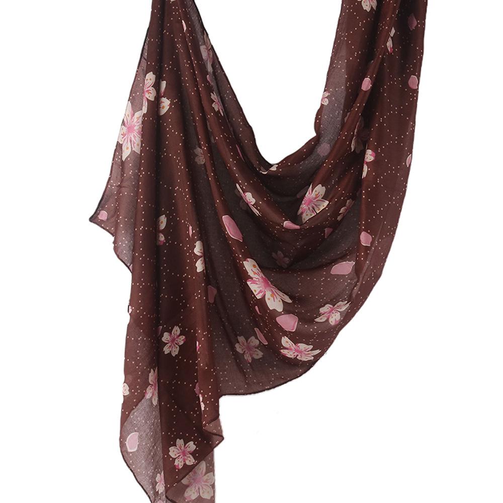 "Ethnic Watercolor Modal Cotton Shawl Satin Print Scarf for Women"