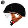Motorcycle helmet retro German half helmet jet 2/1 helmet with built-in transparent lens DOT approved