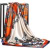 Fashion Scarves For Women Print Silk Satin Head Scarf Female 90cmx90cm Luxury Brand Square Shawl Large Hijab Scarfs For Ladies