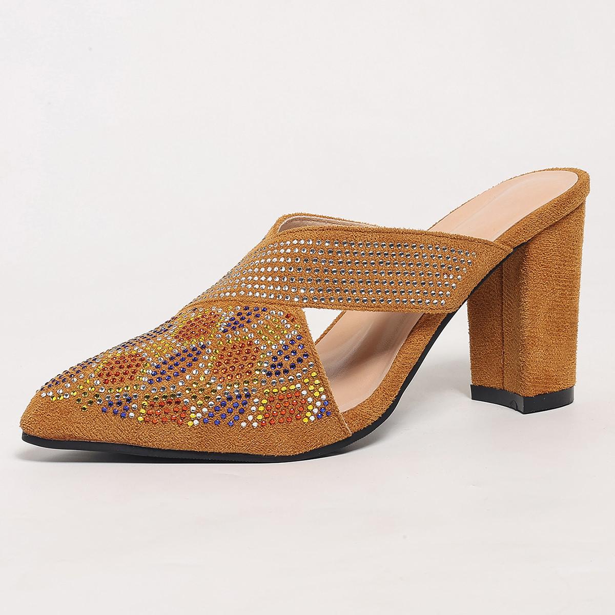 

Fashion 2025 Summer Spring New Women Sandals Fashion Pointy Shallow Designer Women Shoes High Heels Non-slip High-heeled Sandals Women 35 оранжевый