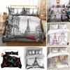 Eiffel Tower Paris Theme Comfortable Duvet Quilt Cover Pillowcase Bedding Set Children Bedroom Decoration Home Textile