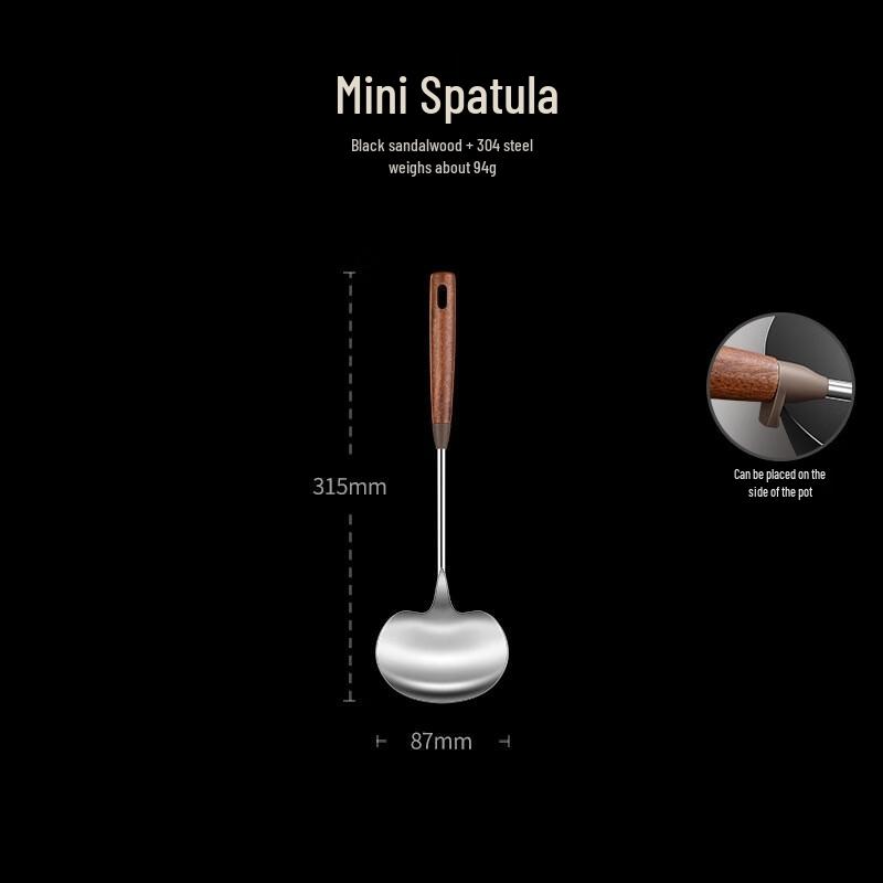 Shangqi Stainless Steel Kitchen Utensils with Ebony Wood Handles