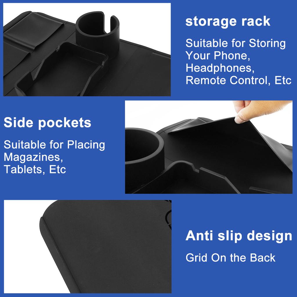 Silicone Couch Cup Holder With pockets Non-slip Arm Clip Table Sofa Armrest Storage Tray for Beverage Cups Phone Remote Control