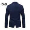Men Corduroy Suit Coat Lapel Long Sleeve Patchwork Color Suit Jacket with Pockets Single Button Business Outwear Workwear
