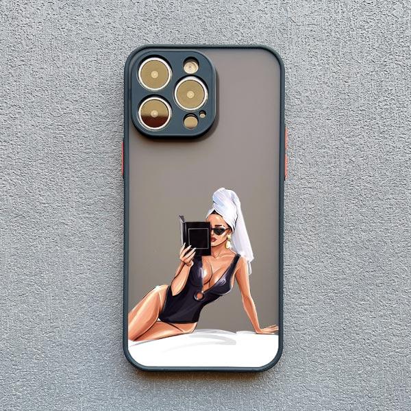 Cute Cartoon Hand Drawn Beautiful Girl Phone Case for Iphone 16 15 14 Pro Max 13 11 12 Mini Pro Max X XR XS 7 8 Plus SE2 Cover