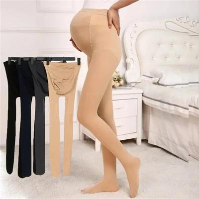 120d  Soft VelevtTights For Pregnant Women Adjustable High Waist Maternity Pantyhose U-shaped Belly Support Leggings Spn