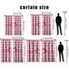 2PCS foundation make-up red heart wave point layered curtain   sweet style   living room   bedroom   trolley pocket decoration