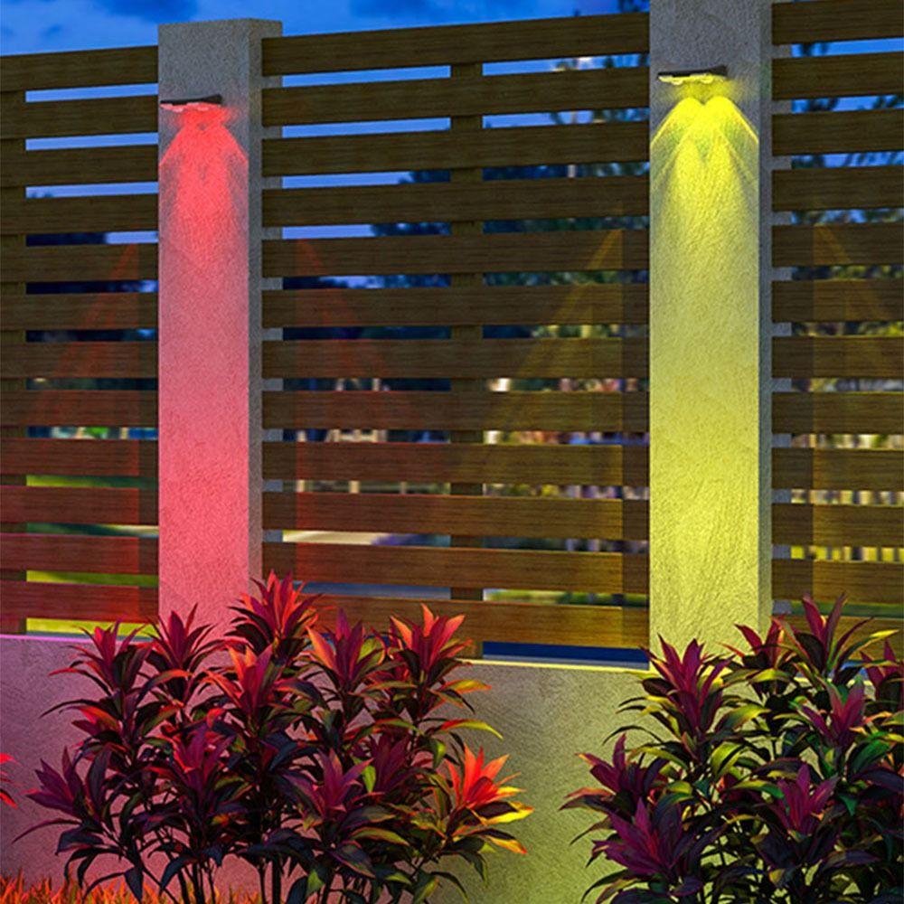 Waterproof Solar Deck Lights LED Light 3/9 Mode Solar Fence Lamp RGB Color Warm White Solar Step Lights Patio