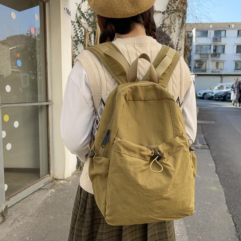 Japanese Pleated Nylon Backpack - Large, Lightweight, Casual Travel & College Laptop Bag for Men and Women