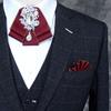 Womens Pre-tied Bowknot Beads Bow Tie Elegant Ribbon Brooch for Shirt Collar Clothes Pre-Tied Neck Tie