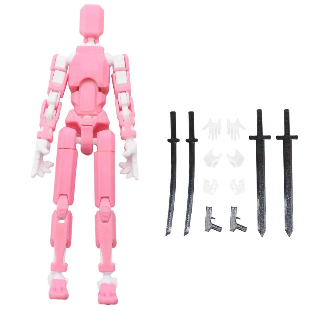 Qingsi Multi-joint Movable Robot 3D Printed Human Body Model Toy PVC Model Full Body Mobile Robot Desktop Decoration