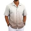 Men's Summer Basic Cuban Collar Shirt Short Sleeve Button Down Casual Lightweight Breathable Fabric Shirt for Everyday Wear