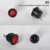 High Quality Boat Switch Waterproof Boat Round Rocker Power Switch With Light Button 6A 250V Opening 20Mm 2/3 Feet 2/3 Gears