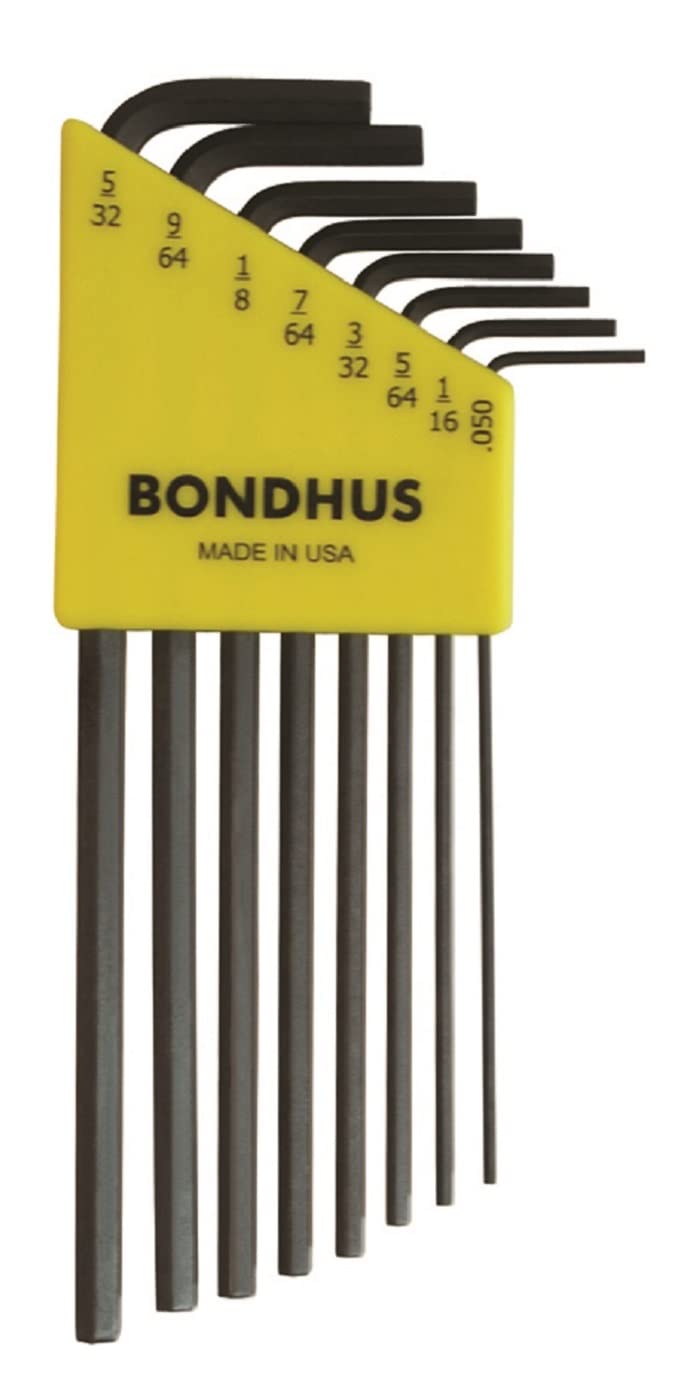 

Made in BONDHUS HLX8 Long Hex Black Oxide Set 12132 USA, L-Wrench Set, Finish, 8-Piece (0.050, 1/16, 5/64, 3/32, 7/64, 1/8, 9/64, 5/32 inches) No.