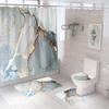 Bathroom Shower Curtain Four-piece Digital Printing Marble Waterproof Shower Curtain Toilet Partition Curtain Bath Mat
