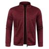 2025 High Quality Autumn Winter Men's Zipper Knitted  Long Sleeved Jacket Thin Velvet stand collar Top Casual Fashion Coat