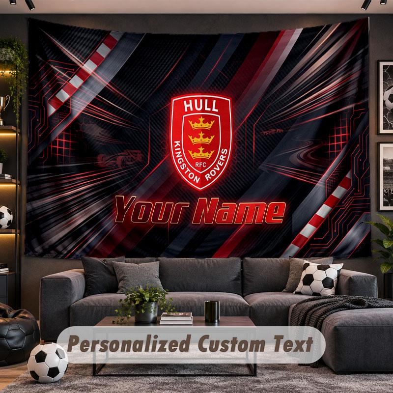 Wall Hanging Tapestry Custom NameHull KR Pattern Personalized Printed Fabric Wall Decor