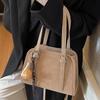 High-value niche shoulder bag autumn new solid color fashion trend glossy underarm handbag women