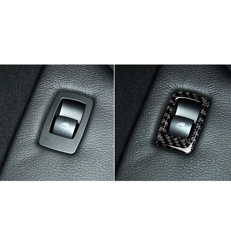 Real Carbon Fiber Car Accessories Window Lift Decorative Panel Trim Cover Soft Sticker For BMW X5 E70 2008-2013 X6 E71 2009-2014