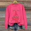 Ladies' Christmas Printed Casual Long Sleeved Round Neck Sports Hoodie Top