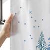Blue Christmas Snowflake Shower Curtain, Winter Forest Deer Fabric Shower Curtains Set For Bathroom Decoration With Hooks Cute