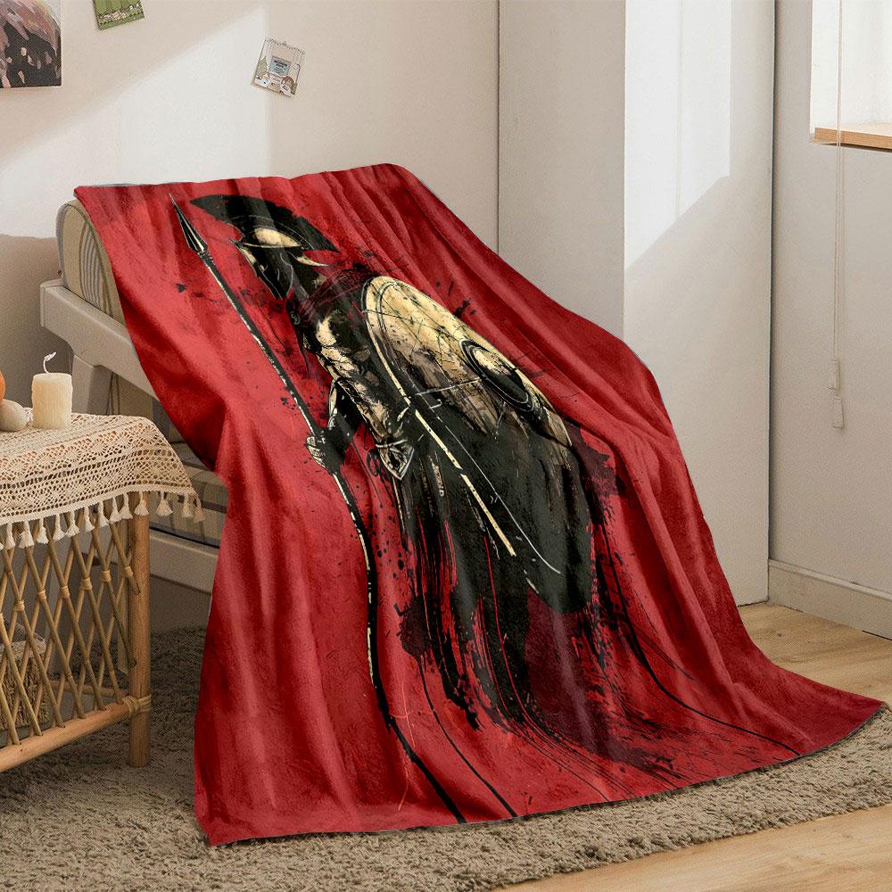 Spartan Warrior Spear Shield bedroom Blanket for Livingroom Couch lunch break Soft throw for Friend's festival Gift