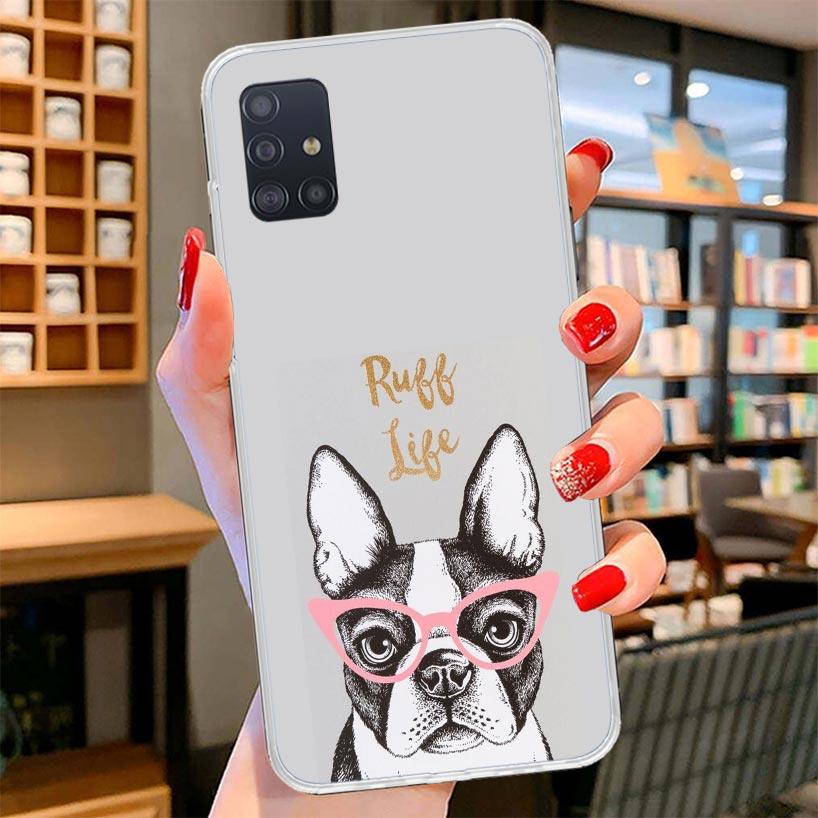 Love Pugs Cute Dog Cover Phone Case For Samsung Galaxy A12 A22 A32 A52 A72 A02S Phone Case Note 20 Ultra 10 S10 Plus A51 A71 A50