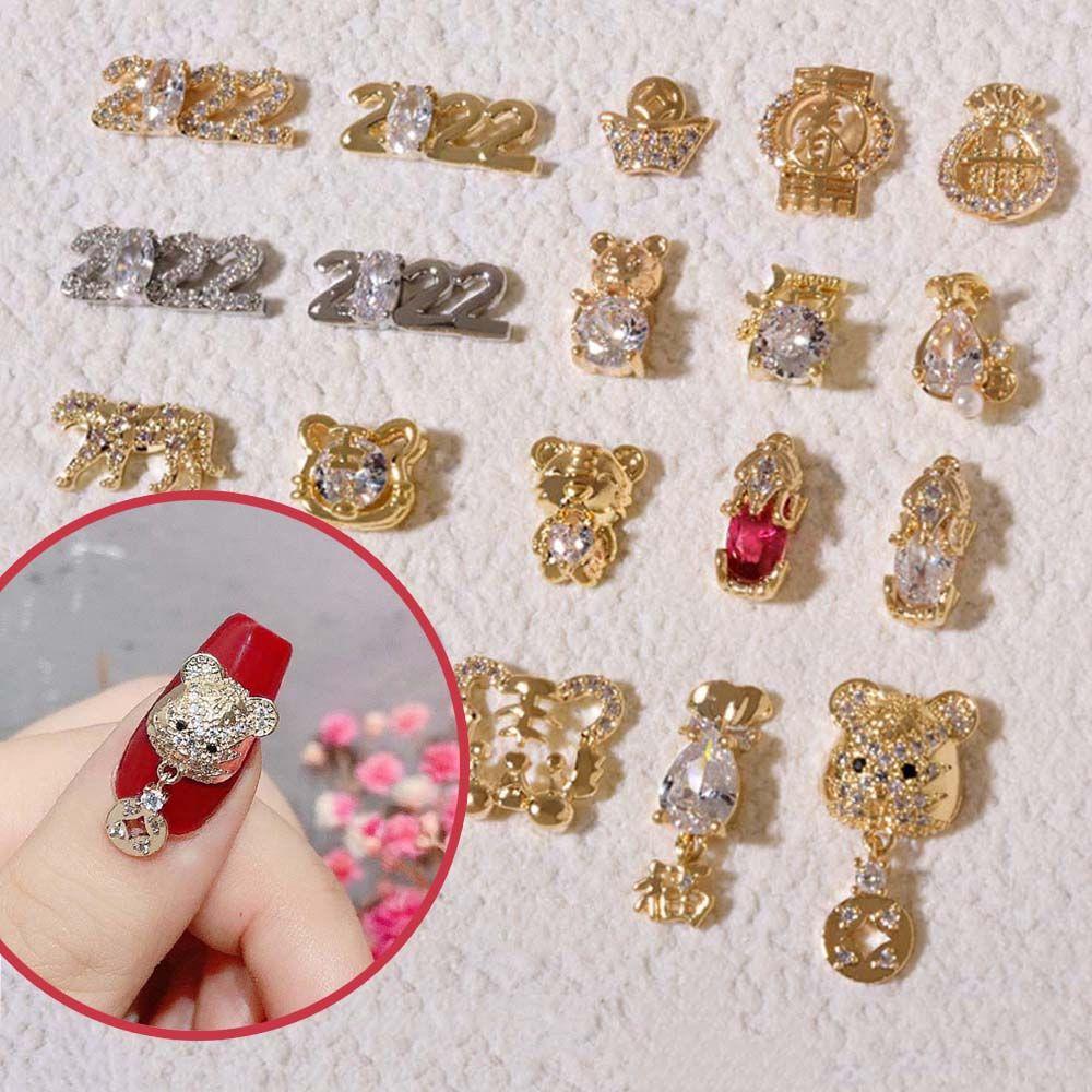 

2022 Year Pendant Luxury Zodiac Jewelry New Year Nail Art DIY Nail Decoration Nail Art Rhinestone 3