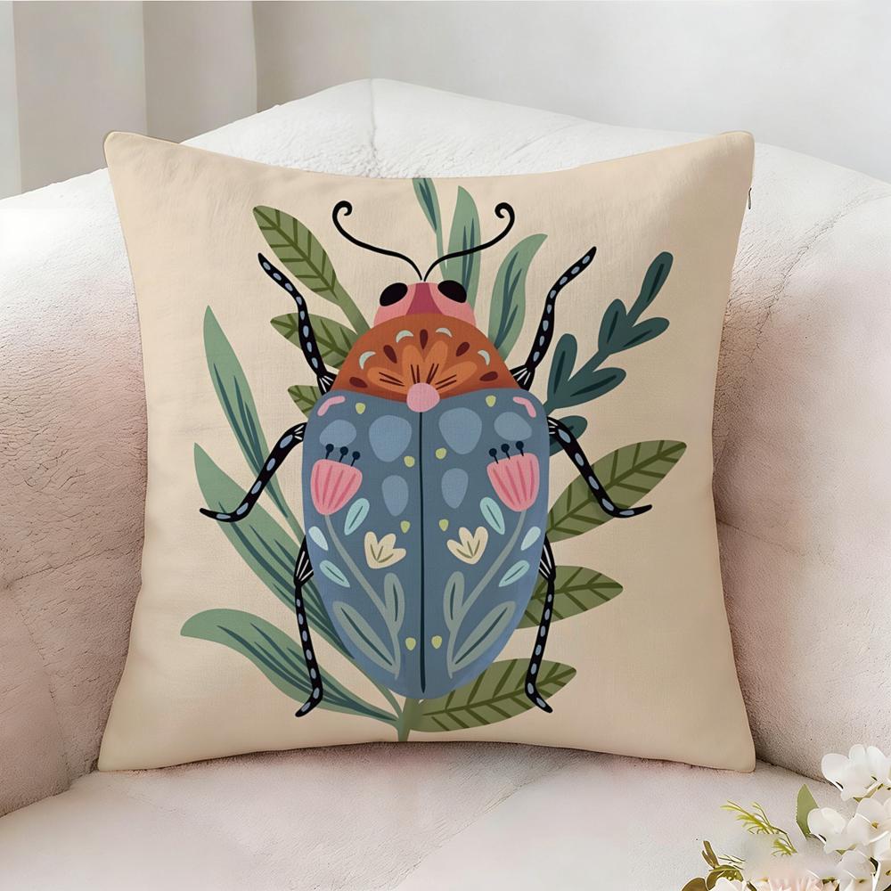 Butterfly Bird And Flower Pillow Case Pillowcase, Double-Sided Printed, Sofa Cushion, Bedroom Headboard Pillow