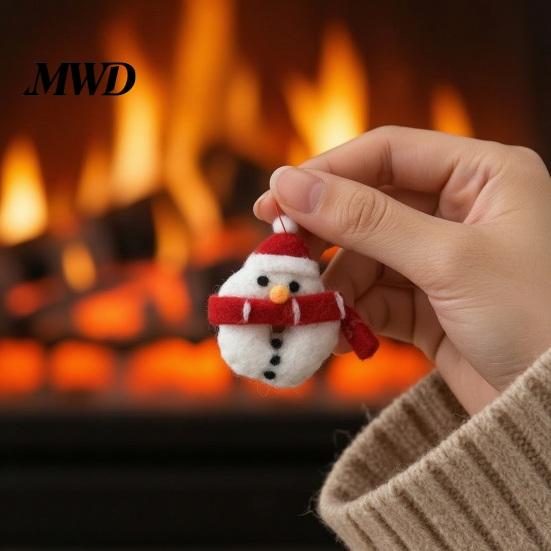 Handmade Wool Felt Craft Gifts Christmas Ornament, Santa Claus, Elf, Snowman Warm Fairy Tale Style Ornaments Hanging Decor, Cute Tree Decoration