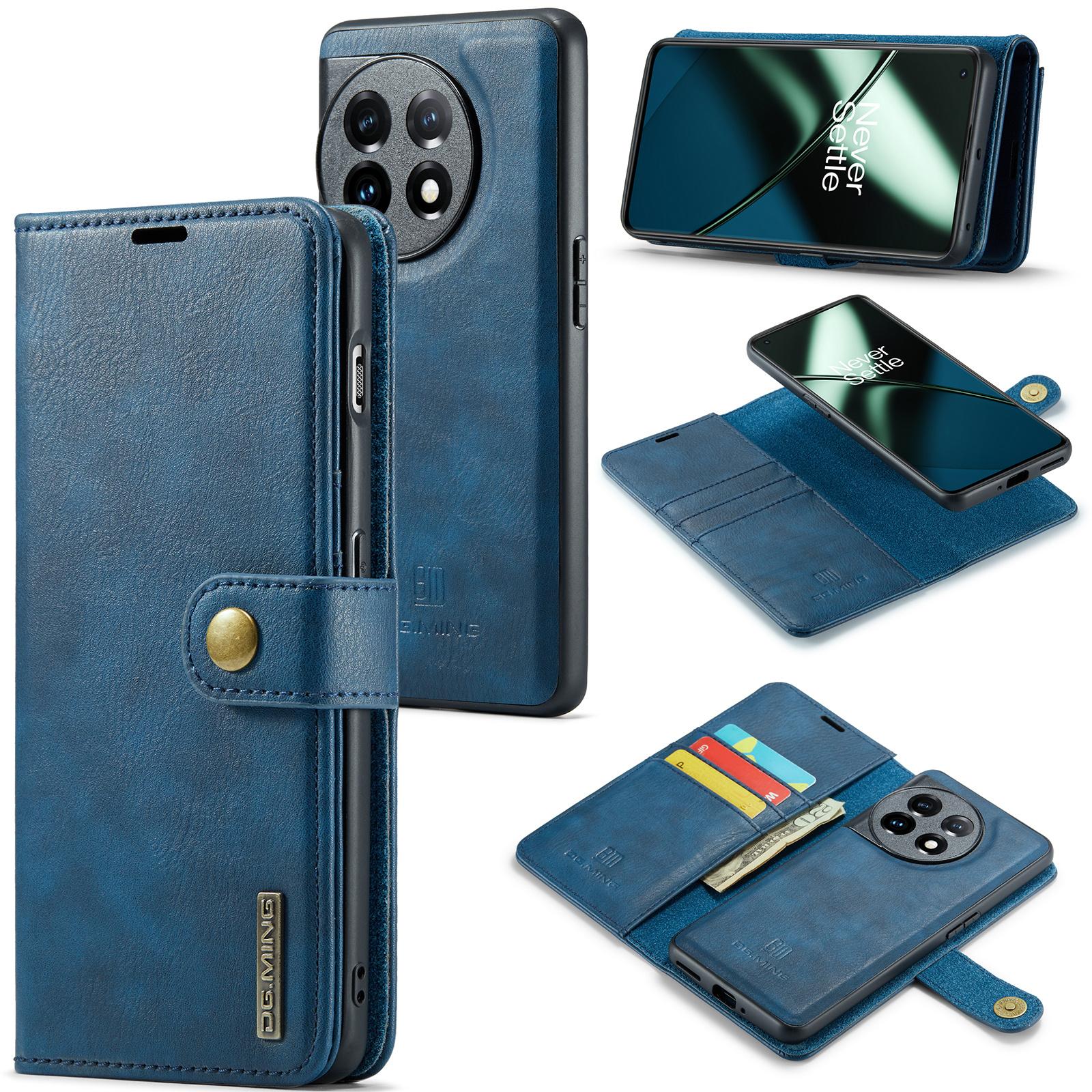 

DG.MING For OnePlus 11 5G Detachable Magnetic Anti-drop Case Split Leather Wallet Stand Phone Cover Blue