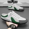 Baotou halv-slip-on skor herr nya mesh andningsbara latskor plattbottnade ihåliga meshskor casual bräda skor