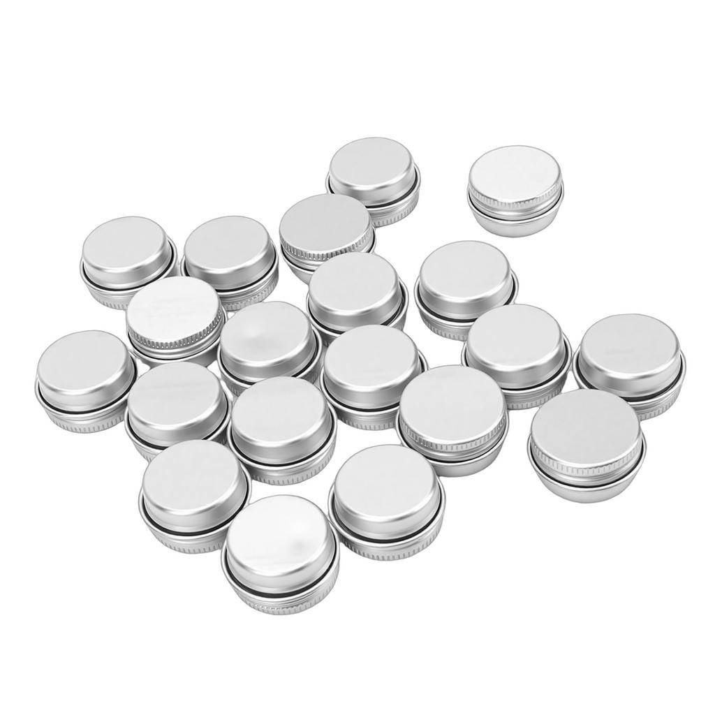 20pcs 5ml Empty Aluminum Round Tins with Screw Top Lids Reusable Aluminum Tin Jar Refillable Containers