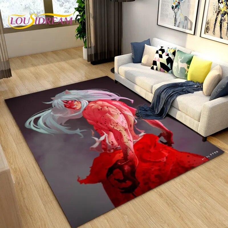 Inuyasha Japan Anime Cartoon Area Rug,Carpet Rug for Living Room Bedroom Sofa Doormat Decoration,Kids Play Non-slip Floor Mat