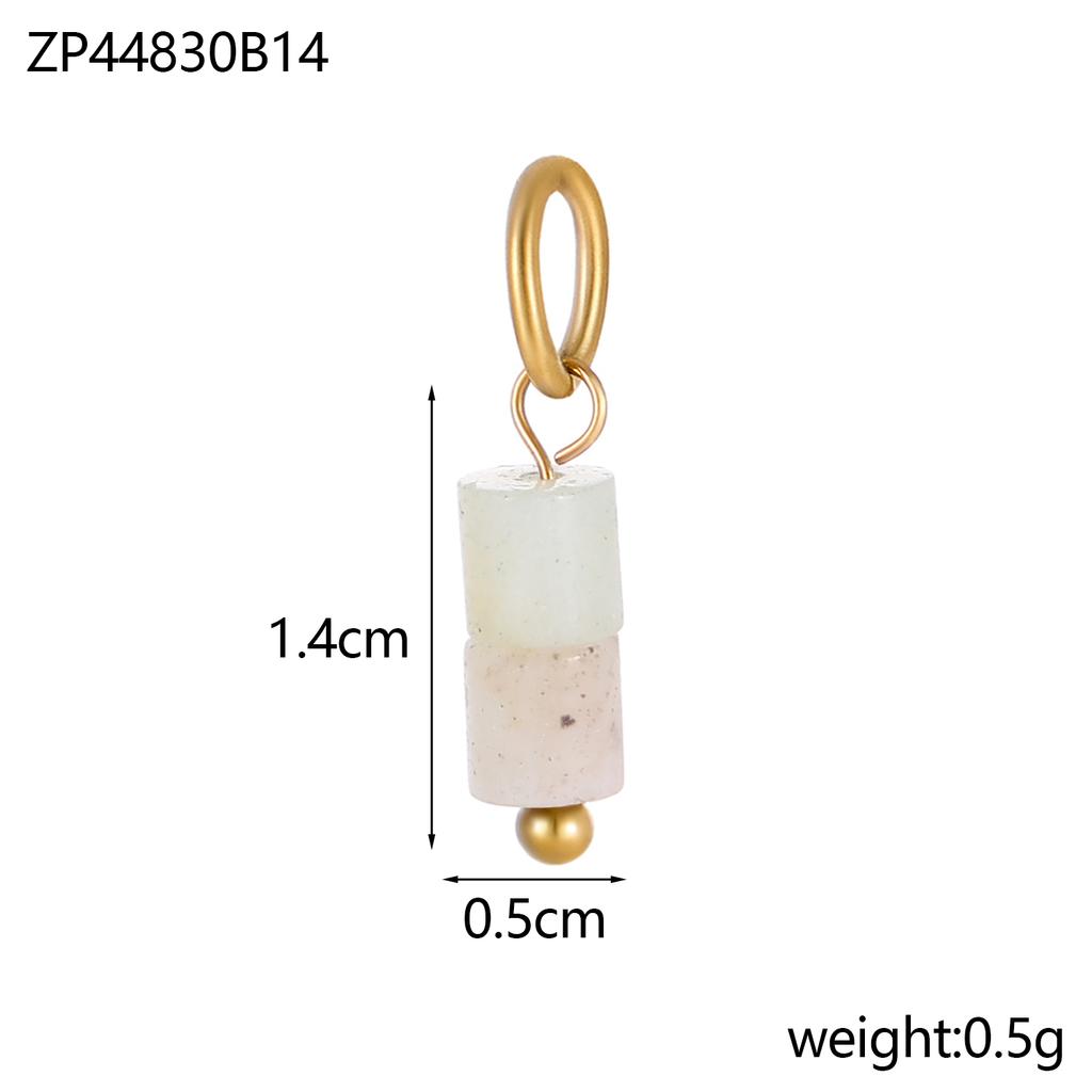 Trend Colorful Handmade Natural Stone DIY Necklace Charm Pendant 18K Gold Plated Stainless Steel Accessories Fashion Jewelry
