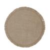 Eco-friendly round Japanese minimalist wind fringed placemat table mat coaster natural color jute modern minimalist