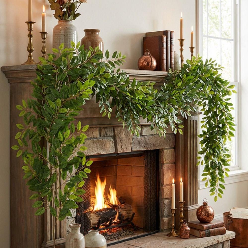 Artificial Foliage Silk Willow Greenery Garlands DIY Plastic Artificial Leaves Vine 180cm Flexible Artificial Plant Vine